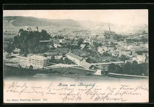 AK Burgdorf, Ortsansicht aus der Vogelschau