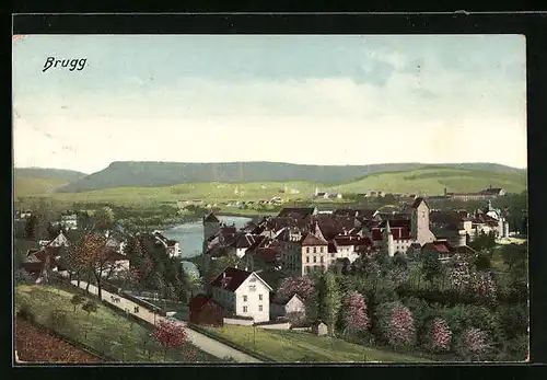 AK Brugg, Ort aus der Vogelschau