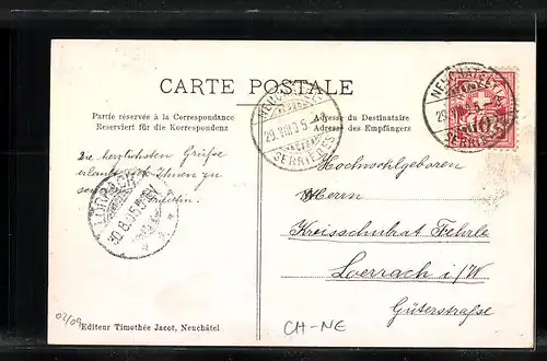 AK Neuchatel, Denkmal, Panorama, Gebäudeansichten