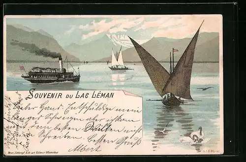 Lithographie Genève, Lac Léman