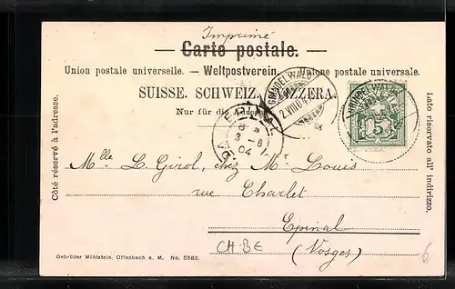 AK Grindelwald, Dorf gegen Bergpanorama