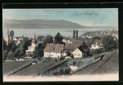 AK Erlenbach, Panorama mit Kirche