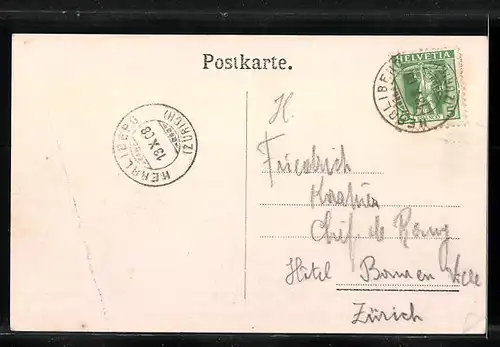 AK Erlenbach, Panorama mit Kirche