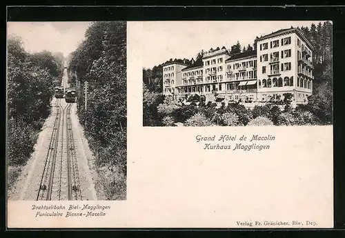AK Magglingen, Grand Hotel, Drahtseilbahn Biel-Magglingen