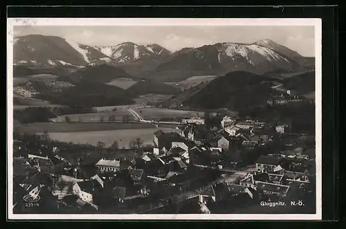 AK Gloggnitz, Ortsansicht aus der Vogelschau