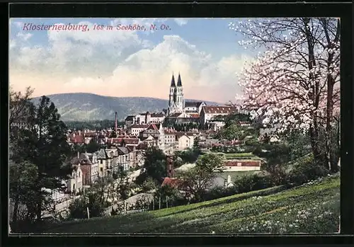 AK Klosterneuburg, Ortsansicht aus der Vogelschau