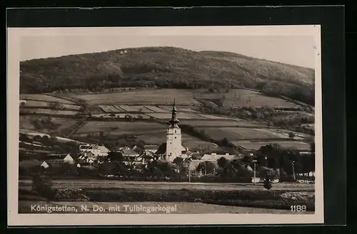 AK Königstetten, Ortsansicht mit Tulbingerkogel