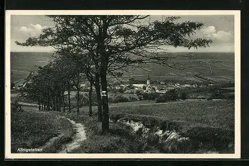 AK Königstetten, Ortsansicht von einem Wanderweg aus