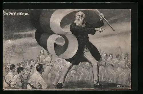 Künstler-AK Königstetten, Ein Ruf ist erklungen - Nationalistisches Gemälde