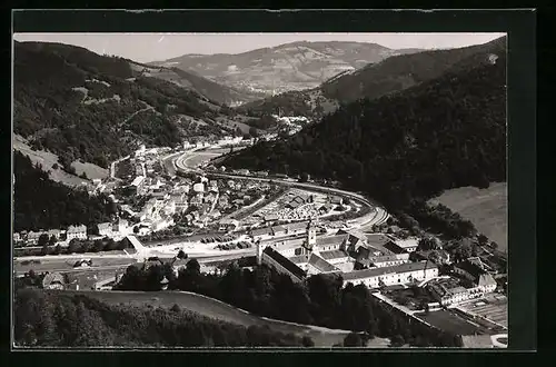 AK Lilienfeld, Ortsansicht aus der Vogelschau