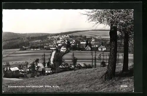 AK Hintersdorf, Ortsansicht aus der Vogelschau