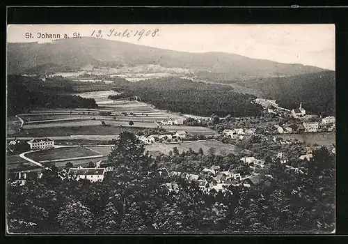 AK St. Johann /St., Ort aus der Vogelschau