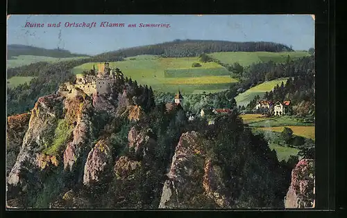 AK Klamm, Ruine und Ortschaft