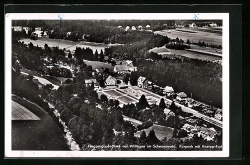 AK Villingen /Schwarzwald, vom Flugzeug aus Kurpark mit Kneipp-Bad