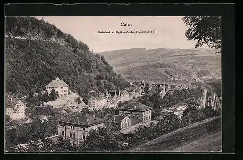 AK Calw, Ort aus der Vogelschau