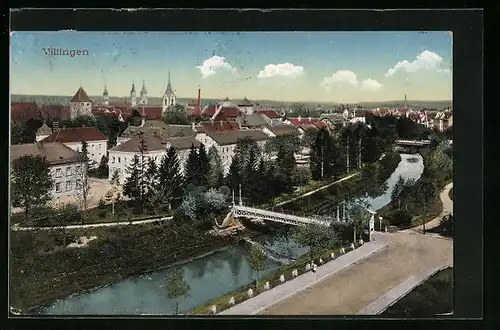 AK Villingen /Schwarzwald, Ort mit Brücke am Fluss