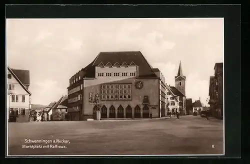 AK Schwenningen /Neckar, Marktplatz mit Rathaus