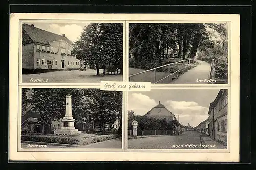 AK Gebesee, Rathaus, Denkmal, Strasse