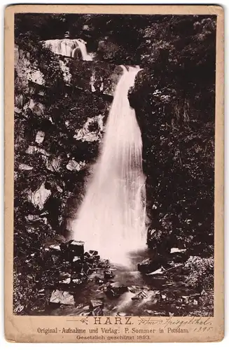 Fotografie P. Sommer, Potsdam, Ansicht Clausthal-Zellerfeld, der Spiegelthal Wasserfall