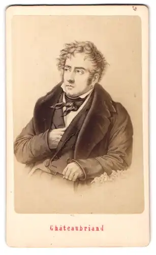 Fotografie E. Neurdein, Paris, 28 Boulevard Sebastopol, Portrait Francois-Rene de Chateaubriand, Schriftsteller