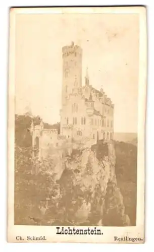 Fotografie Ch. Schmid, Reutlingen, Ansicht Honau, Schloss Lichtenstein