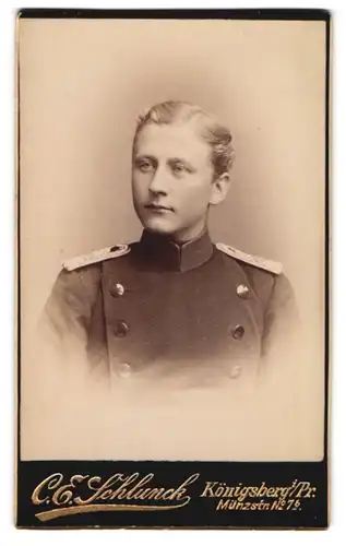 Fotografie C. E. Schlunck, Königsberg i. Pr., Münzstr. 7b, Portrait Leutnant in Uniform