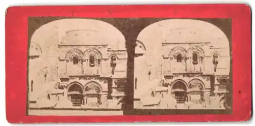 Stereo-Fotografie unbekannter Fotograf, Ansicht Jerusalem, Eingang in die Grabeskirche
