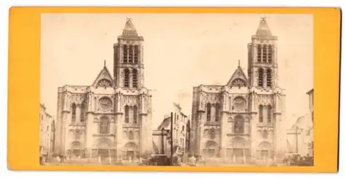 Stereo-Fotografie unbekannter Fotograf, Ansicht Paris, vue de Basilique de Saint-Denis
