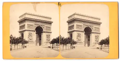 Stereo-Fotografie unbekannter Fotograf, Ansicht Paris, Blick auf den Arc de Triomphe