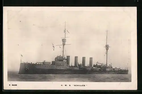 AK Britisches Kriegsschiff HMS Achilles auf hoher See