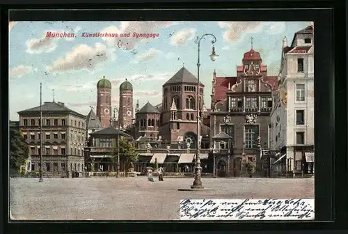 AK München, Künstlerhaus und Synagoge