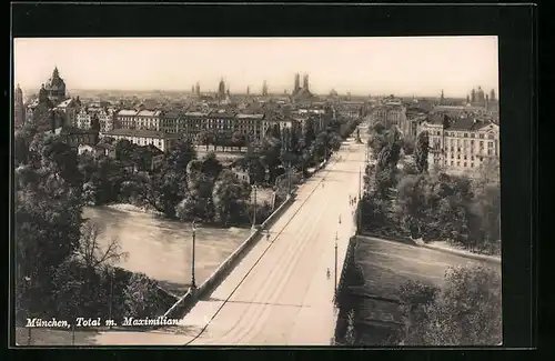 AK München, Totalansicht mit Maximilianstrasse