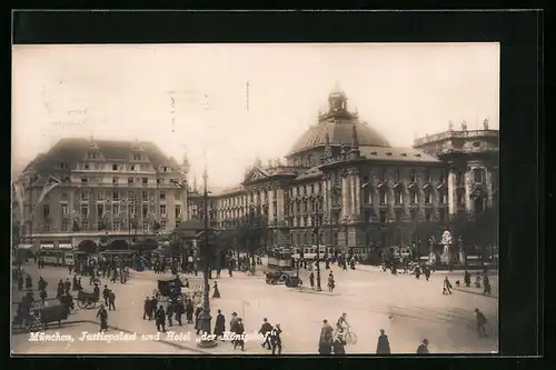 AK München, Justizpalast und Hotel der Königshof