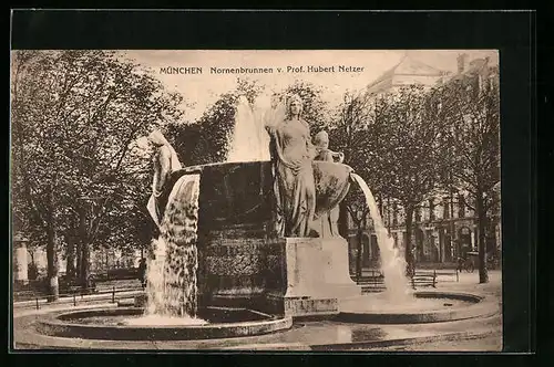 AK München, Nornenbrunnen von Professor Hubert Netzer