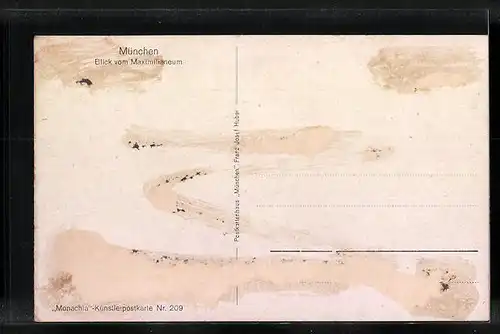 Künstler-AK München, Blick vom Maximilianeum