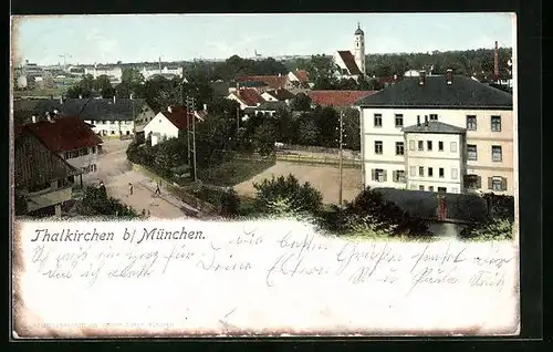 AK Thalkirchen bei München, Teilansicht aus der Vogelschau