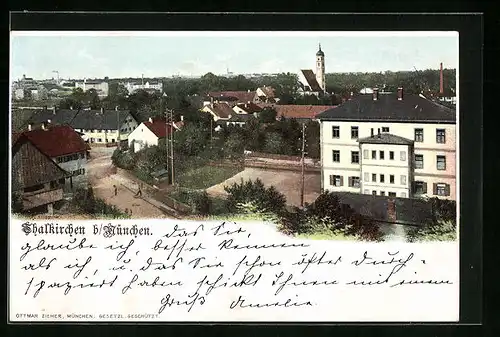 AK Thalkirchen bei München, Teilansicht aus der Vogelschau