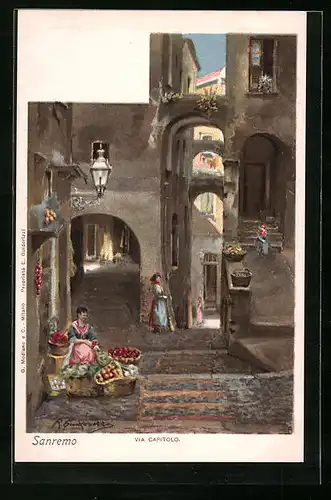 Künstler-AK Sanremo, Via Capitolo