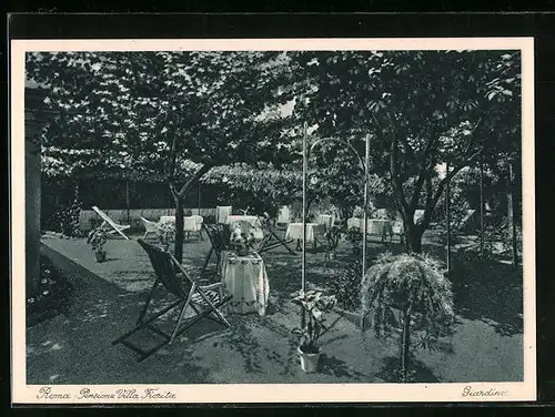AK Roma, Pensione Villa Fiorita, Via Bartolomeo Eustchio 3, Giardino