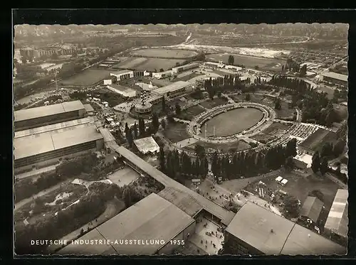 AK Berlin, Deutsche Industrie-Ausstellung 1955, Ausstellungsgelände aus der Vogelschau