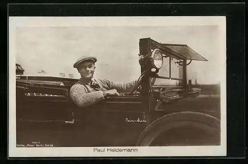 AK Schauspieler Paul Heidemann im Automobil