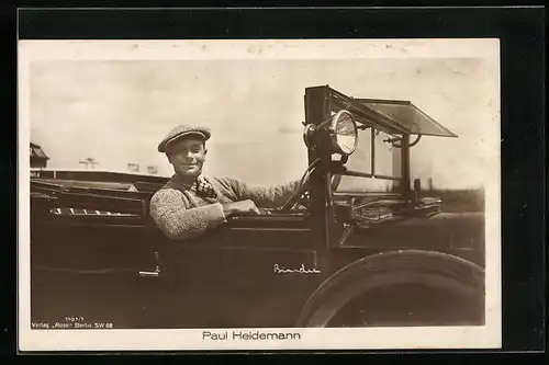 AK Schauspieler Paul Heidemann im Automobil