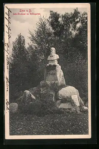 AK Linz /Donau, Jahn-Denkmal im Volksgarten
