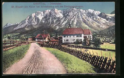 AK St. Rupert am Kulm, Blick zur Dachsteingruppe