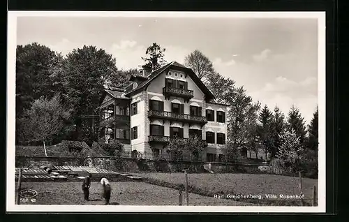 AK Bad Gleichenberg, Villa Rosenhof hinter Garten