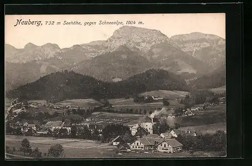 AK Neuberg, Ortsansicht mit Blick gegen Schneealpe