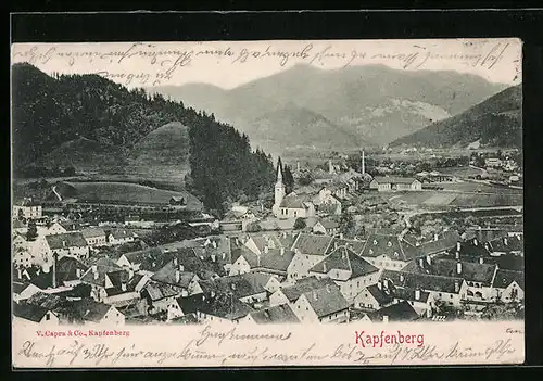 AK Kapfenberg, Ort vor Bergpanorama