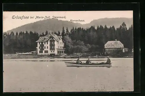 AK Maria- Zell, Boot auf dem Erlaufsee