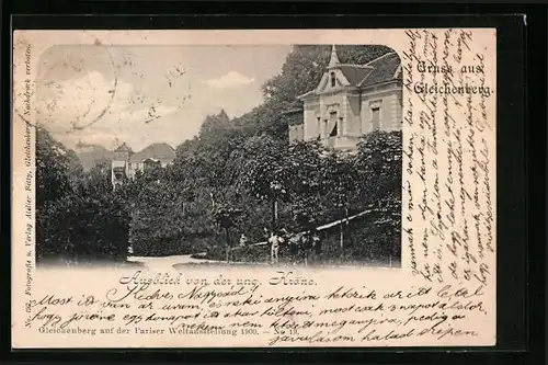 AK Gleichenberg, Ausblick von der Villa Ungarische Krone