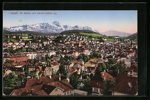 AK St. Gallen, Ortsansicht mit Säntis